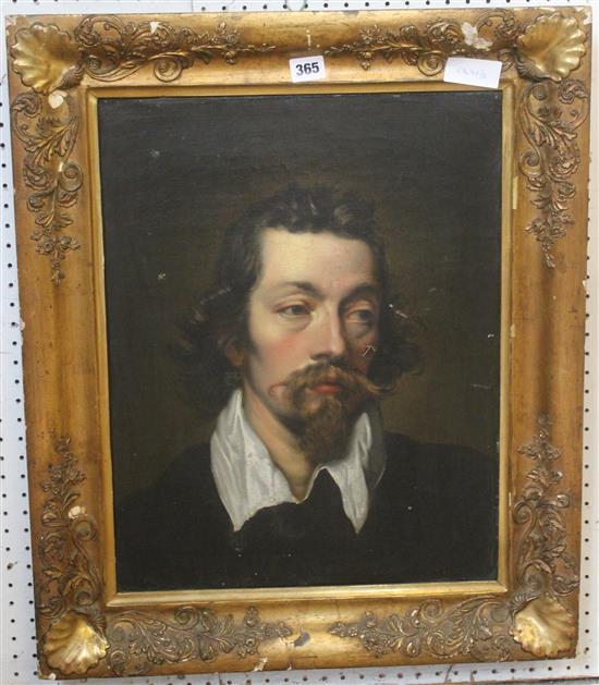 Gent with beard and white collar, oil on canvas